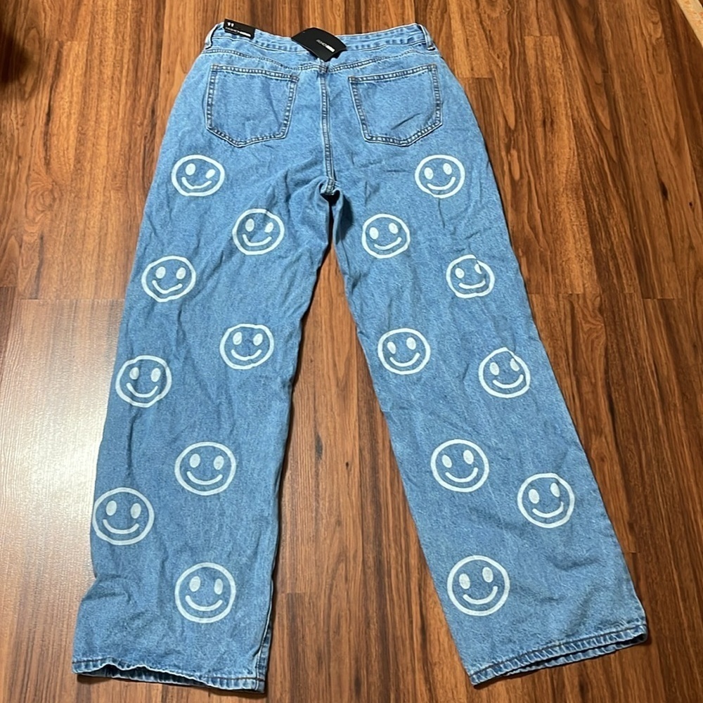 NWT Fashion Nova smiley face jeans size 11 - Picture 4 of 6